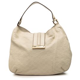 Borsa Hobo Large Guccissima bianca da donna