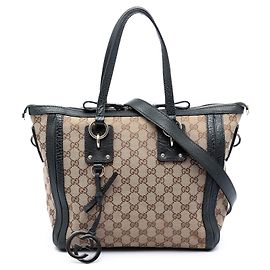 Bolso satchel Gucci Medium GG Canvas beige