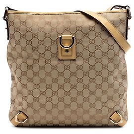 Gucci Abbey D Ring Crossbody aus GG Canvas in Beige