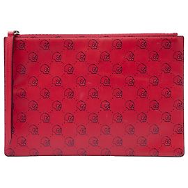 Pochette e clutch Gucci in pelle di vitello rossa Ghost Hamlet Skull Zip