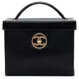 Borsa vanity Chanel CC Caviar Turnlock nera