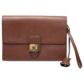 Pochette clutch Hermès Courchevel Jet marrone