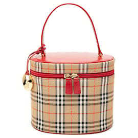 Beauty case in tela Burberry Haymarket Check rosso