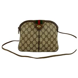 Borsa a tracolla Gucci GG Supreme Web beige