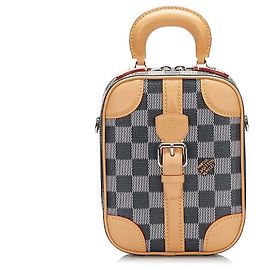 Borsa Louis Vuitton Damier Colors Valisette Verticale Grigia