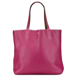 Borsa Tote Hermès Clemence Double Sens 36 rosa