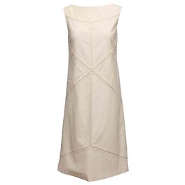 Ärmelloses geometrisches Shiftkleid in Creme Jil sander Größe IT 38