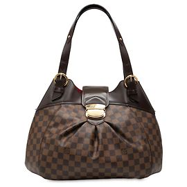 Bolsa de Ombro Louis Vuitton Damier Ebene Sistina GM Marrom