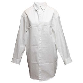 White Balenciaga Oversize Long Sleeve Button-Up Top Size FR 34