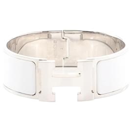 Bracelet Clic Clac H large en émail blanc Hermès PM