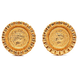 Orecchini a clip Chanel Gold Plated Coco Coin Motif Oro