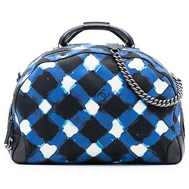 Borsa da viaggio Round Trip in tela stampata e caviar nero Chanel