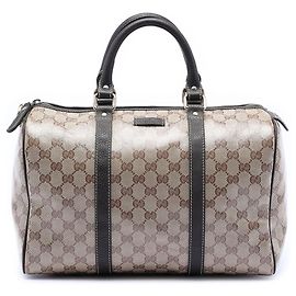 Gucci Medium GG Crystal Joy Boston Bag braun
