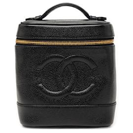 Beauty case Chanel CC Caviar nero