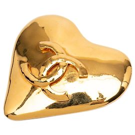 Spilla Cuore Chanel CC placcata oro