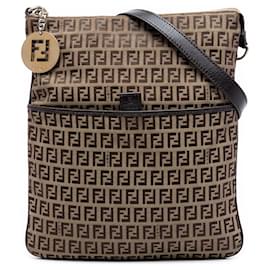 Fendi Zucchino Canvas Crossbody Tasche beige