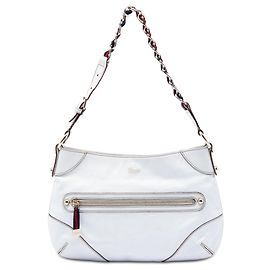 Borsa a tracolla Gucci White Calfskin Web Capri Ranch Kid