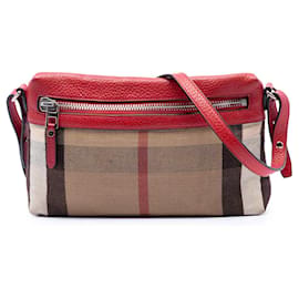 Borsa a tracolla Farley in tela Mega Check Burberry marrone