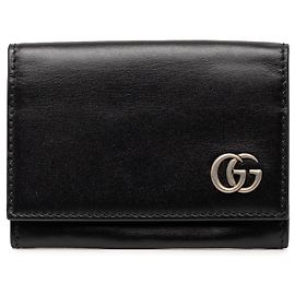 Black Gucci GG Marmont Calfskin Card Case