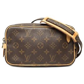 Borsa a tracolla marrone Louis Vuitton Monogram Pochette Marly Bandouliere