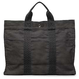 Borsa Tote Herline MM in tela Hermès grigia