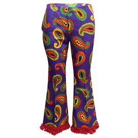 Gucci Hose mit Paisley-Print und Fransenbesatz Lila & Multicolor Größe IT 38