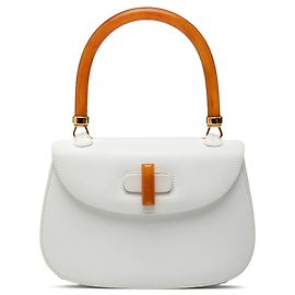 Borsa Gucci Night in pelle di vitello e bachelite bianca