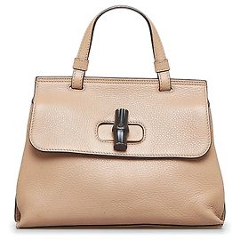 Piccola borsa satchel in pelle Bamboo marrone Gucci
