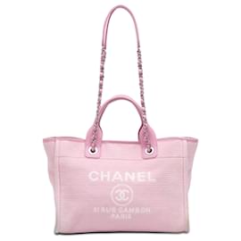 Pink Chanel Small Canvas Deauville Tote Satchel