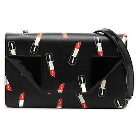 Borsa a tracolla Betty in pelle di vitello con stampa rossetto nero Saint Laurent