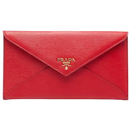 Clutch a bustina Prada Vitello Move rossa