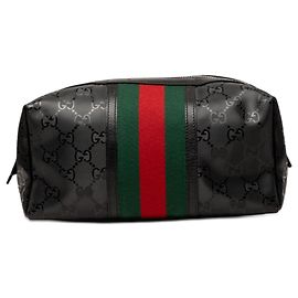 Gucci GG Imprime Web Kosmetiktasche Clutch Schwarz