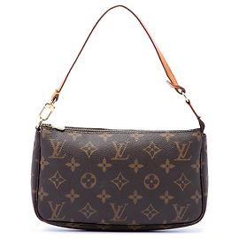 Louis Vuitton Monogram Pochette Accessoires Schultertasche braun