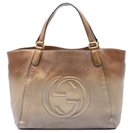 Tote Soho Cellarius in pelle granulata Ombre Medium Gold Gucci