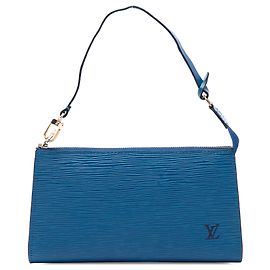 Borsa a tracolla Louis Vuitton Epi Pochette Accessoires blu