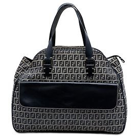 Grauer Fendi Zucchino Canvas Handbag