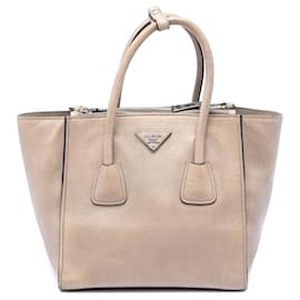 Borsa Prada Small Glace Calf Twin Pocket Beige