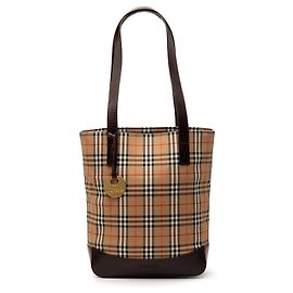 Burberry Haymarket Check Canvas Tote in Beige
