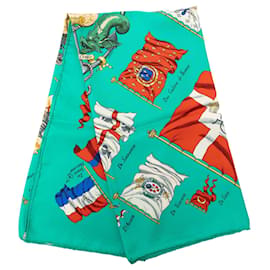 Sciarpa in seta Hermès Pavois Blue 90 Scarves