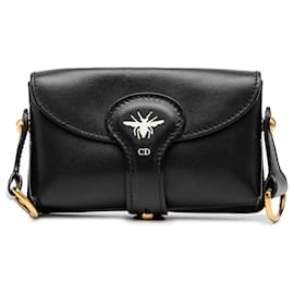 Mini borsa sella D Bee in pelle nera Dior