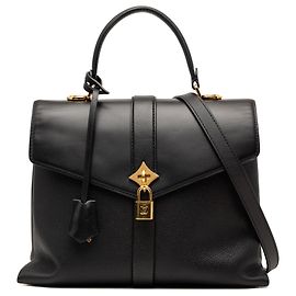 Borsa Rose Des Vents MM in pelle di vitello granulata e liscia nera Louis Vuitton