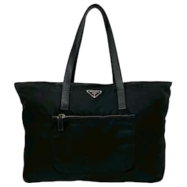 Tote con zip in Tessuto nero Prada