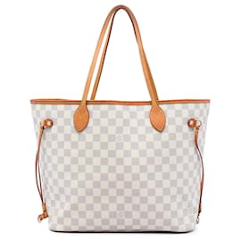 Borsa Tote Neverfull MM in Damier Azur bianco Louis Vuitton