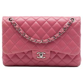 Bolso de Hombro Chanel Jumbo Classic Lambskin Double Flap Rosa