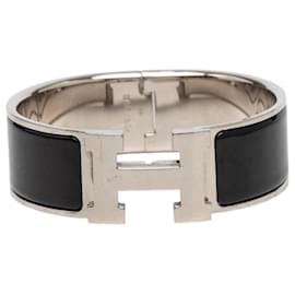 Black Hermès Wide Enamel Clic Clac H Bracelet PM