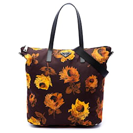 Borsa Satchel Prada Tessuto Stampato marrone