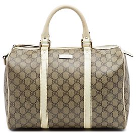 Gucci Joy Boston Bag aus GG Supreme Canvas in Weiß, Medium