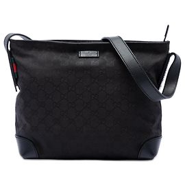 Borsa a tracolla Gucci GG Canvas Web nera