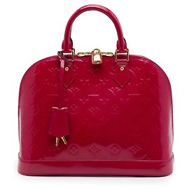 Rote Louis Vuitton Monogram Vernis Alma PM Handtasche