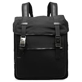 Gucci Rucksack aus Nylon in Schwarz mit Doppel-Schnalle